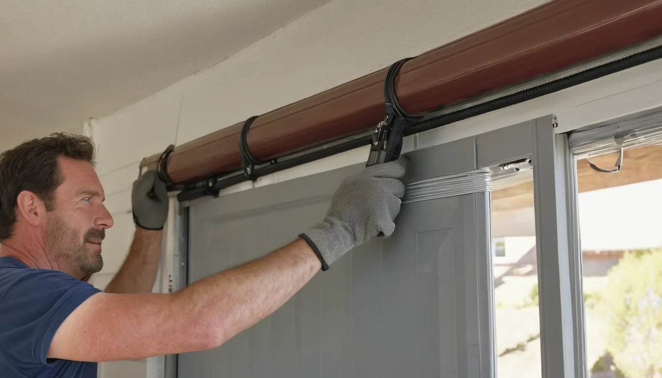 A local provider replacing a torsion spring on a garage door in Channahon